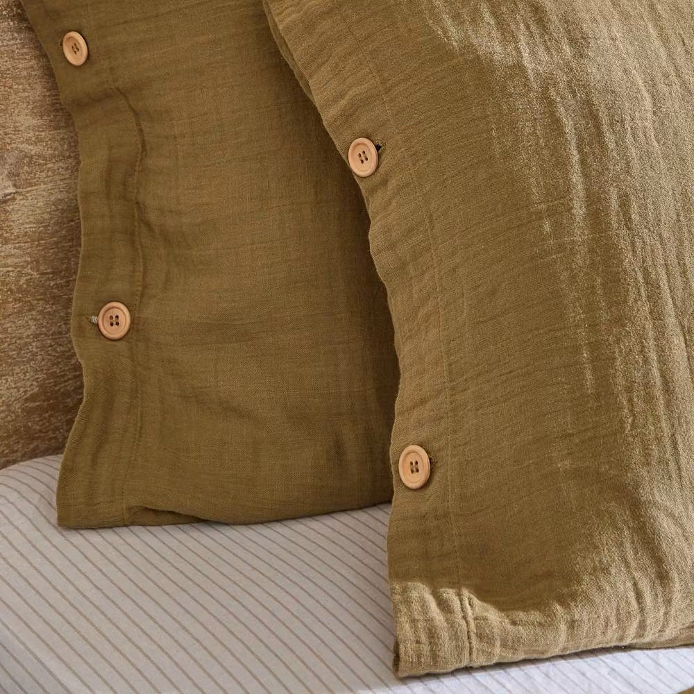 Yard Lark 100% Cotton Muslin Duvet Cover Set in Green, W/H: 180 x 200 cm – 2