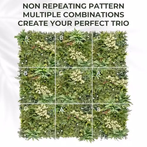 Ark Mat Meadow Nest Artificial Floral Wall Panel in Green and Purple, W: 50 cm, H: 150 cm – 3