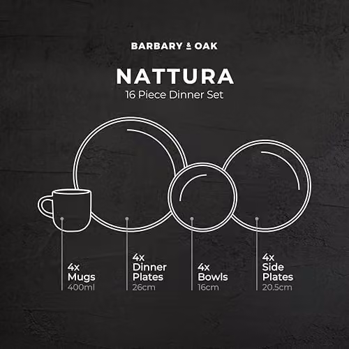 Barbary & Oak Nattura 16 Piece Stoneware Dinnerware Set in Cashmere Beige – 9