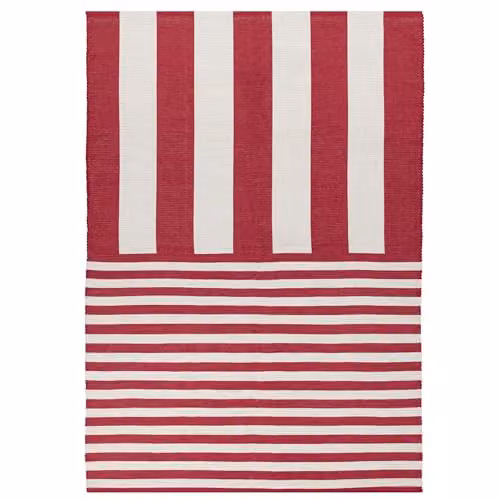 Riva Home Deck Stripe Indoor/Outdoor Striped Washable Weather Resistant Rug, White/Red, W: 120 cm, L: 170 cm – 1