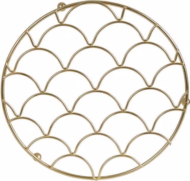Premier Housewares Vertex Deco Round Cast Iron Trivet in Gold