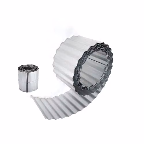 Primrose Silver Galvanised Metal Wavy Edge Garden Lawn Border Edging Roll – 1