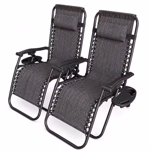Neo 2X Zero Gravity Recliner Outdoor Garden Sun Loungers in Slate Grey – 3