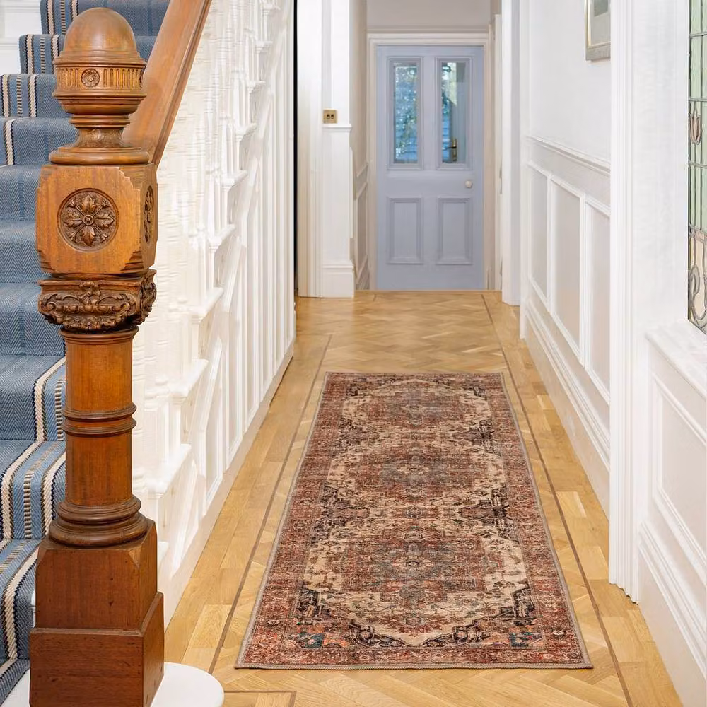 Kukoon Terracotta Distressed Vintage Soft Pile Area Rug, W: 60 cm, L: 240 cm – 3
