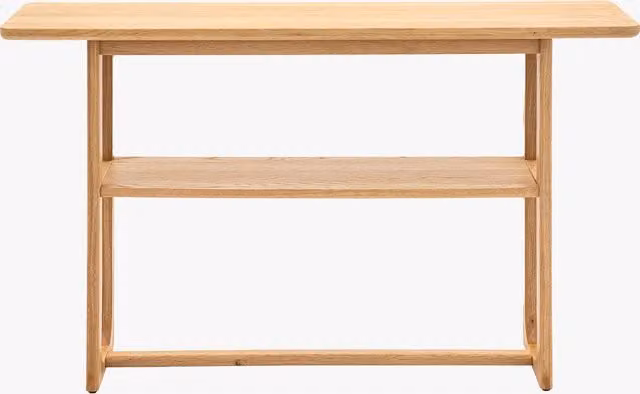 Perch & Parrow Whittle Scandinavian Oak Console Table in Brown and Beige