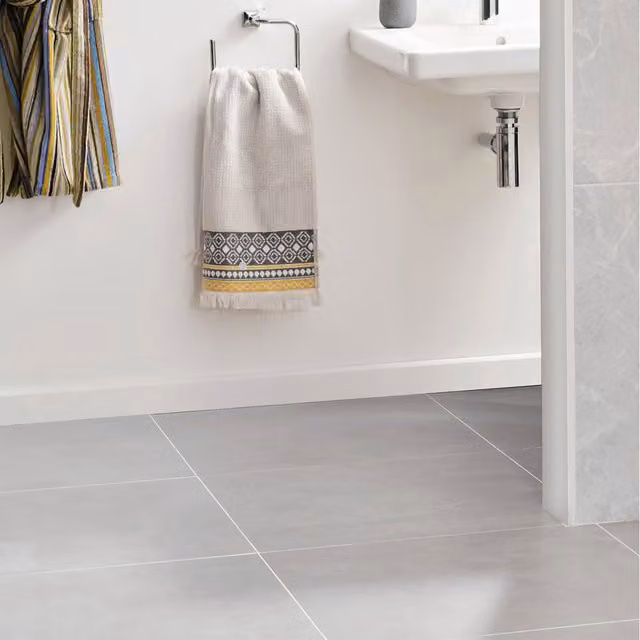 Pack of 4 Johnson Tiles Darlington Marble Effect Floor Tiles in Pearl White and Grey
