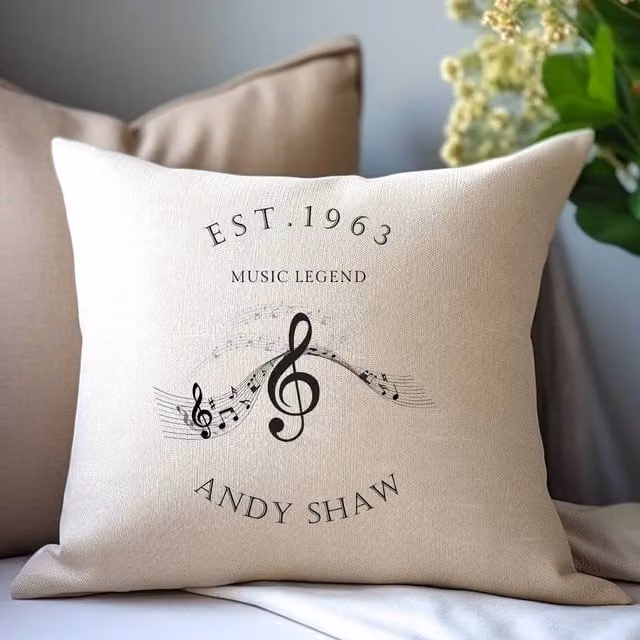 Aye Do Gifts Personalised Musicians Cushion in Beige, W/D/H: 40 x 40 x 40 cm – 1
