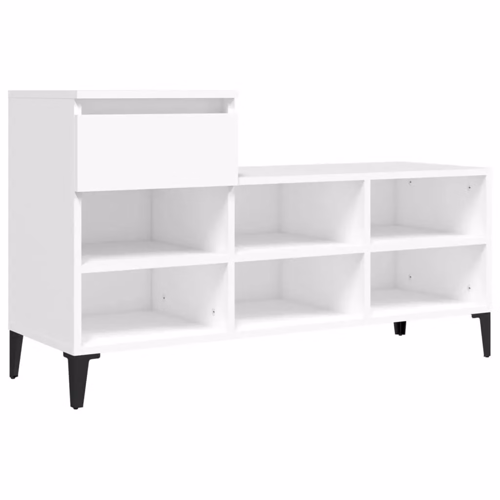 Berkfield Home White Modern Shoe Cabinet with Integrated Seat, W/D/H: 102 x 36 x 60 cm – 2