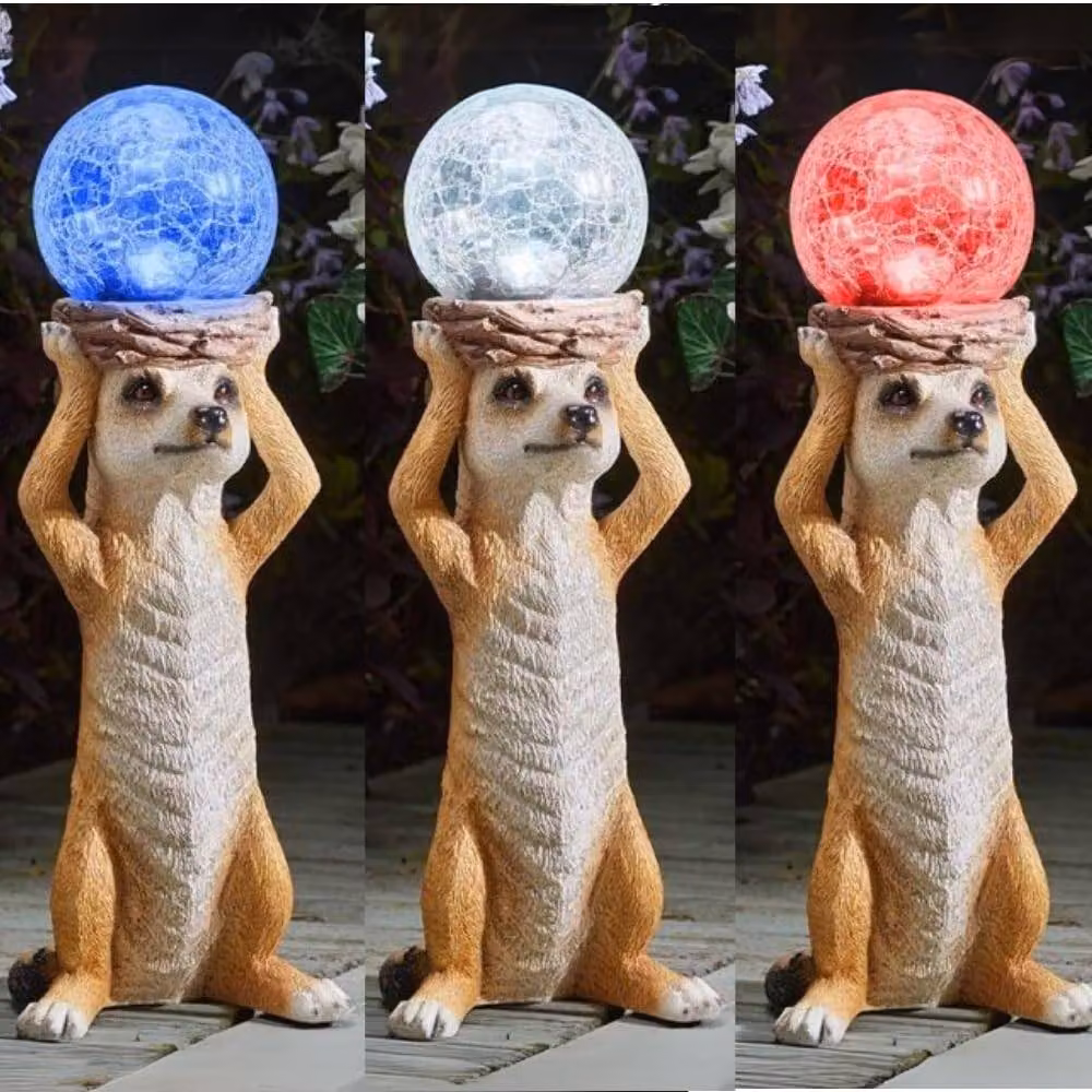 Marco Paul Solar Meerkat Garden Ornament with Crackle Ball in Multicolour – 4
