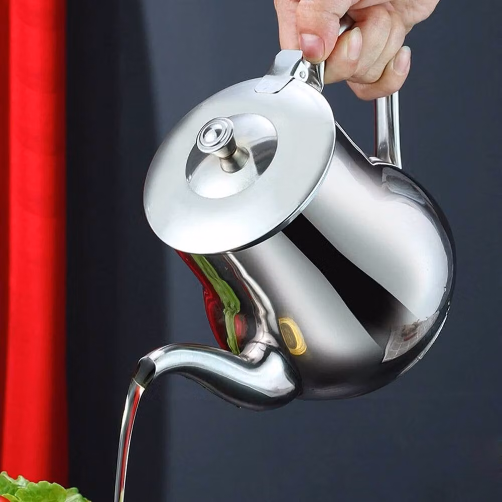 EONLION Stainless Steel Tea Pot with Infuser in Silver, 18oz – 2