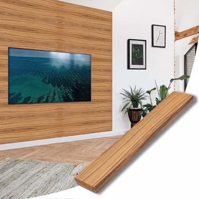 NOVECRAFTO Faux Wood Effect Decorative Wall and Ceiling Panels in Brown and Grey Polystyrene