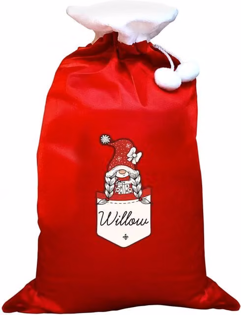 Personalised Memento Company Women's Personalised Gonk Family Red Christmas Sack - Girl