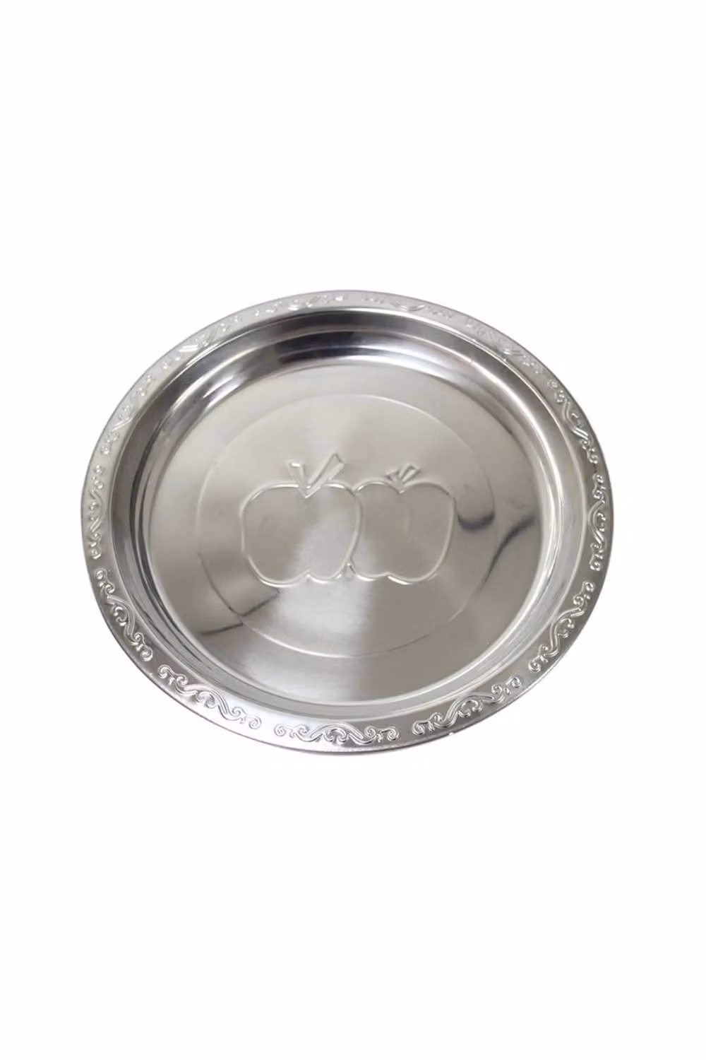 KDMD Silver Stainless Steel Serving Platter with Mirror Finish, Diameter: 55 cm – 3