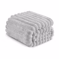 Dyzi Ribbed Jacquard Fleece Throw Blanket, Grey, W: 200 cm, D: 240 cm – 2