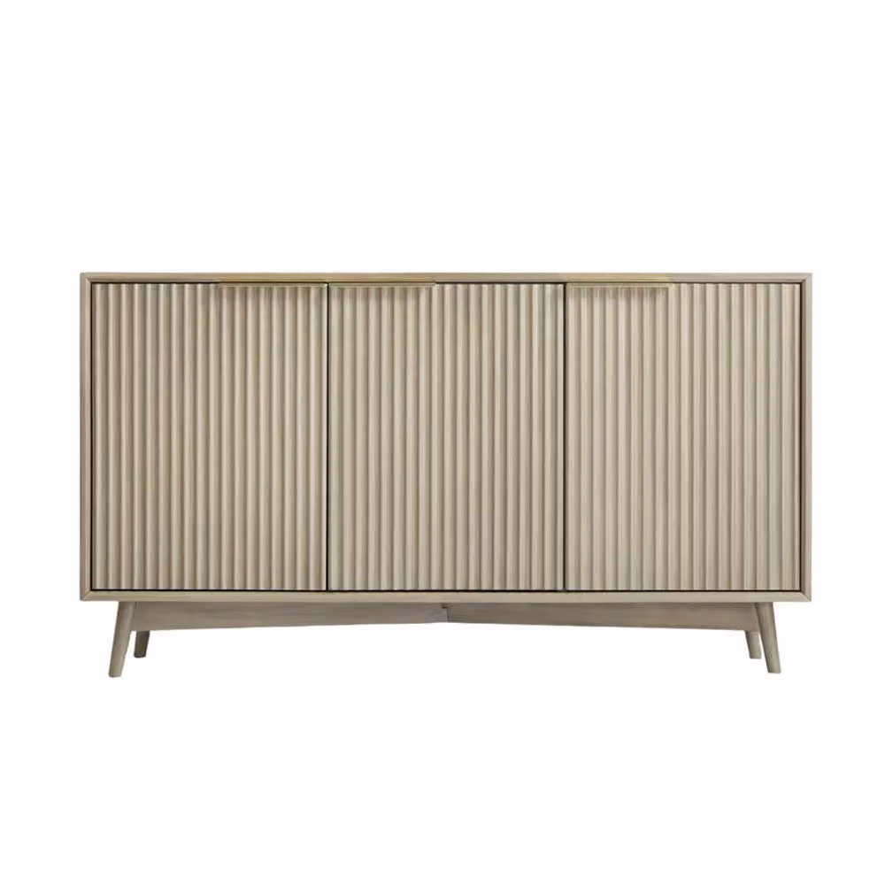 Home Garden Direct Monza 3 Door Sideboard with Fluted Detailing in Grey and Pale Ash – 3