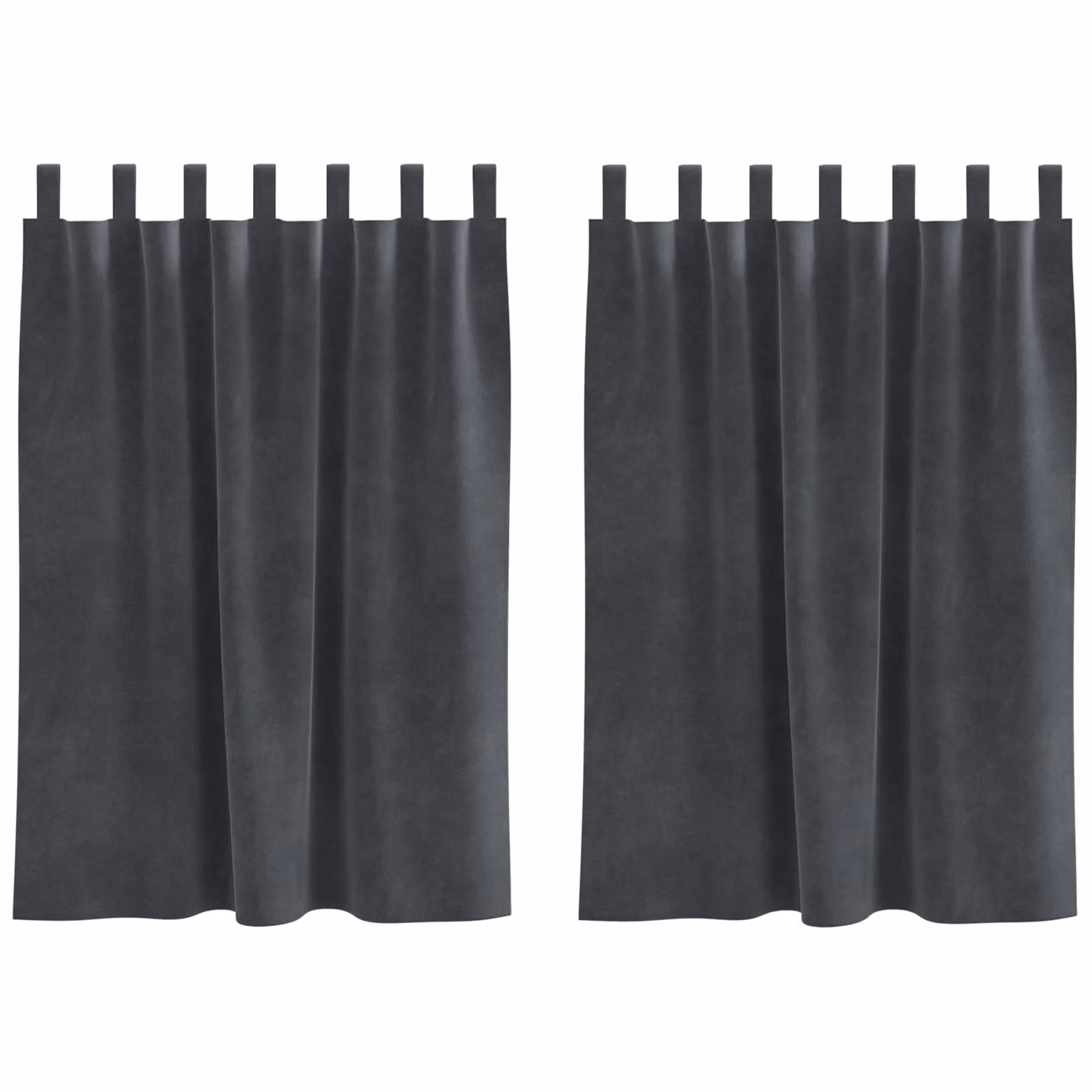 Berkfield Home Blackout Velvet Curtains with Hanging Loops, 2 Pack, Grey, W/D/H: 140 x 140 x 140 cm – 2