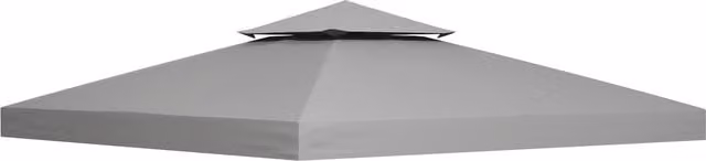 Outsunny Replacement Gazebo Canopy Roof Top Cover, Light Grey, 3 x 3 m