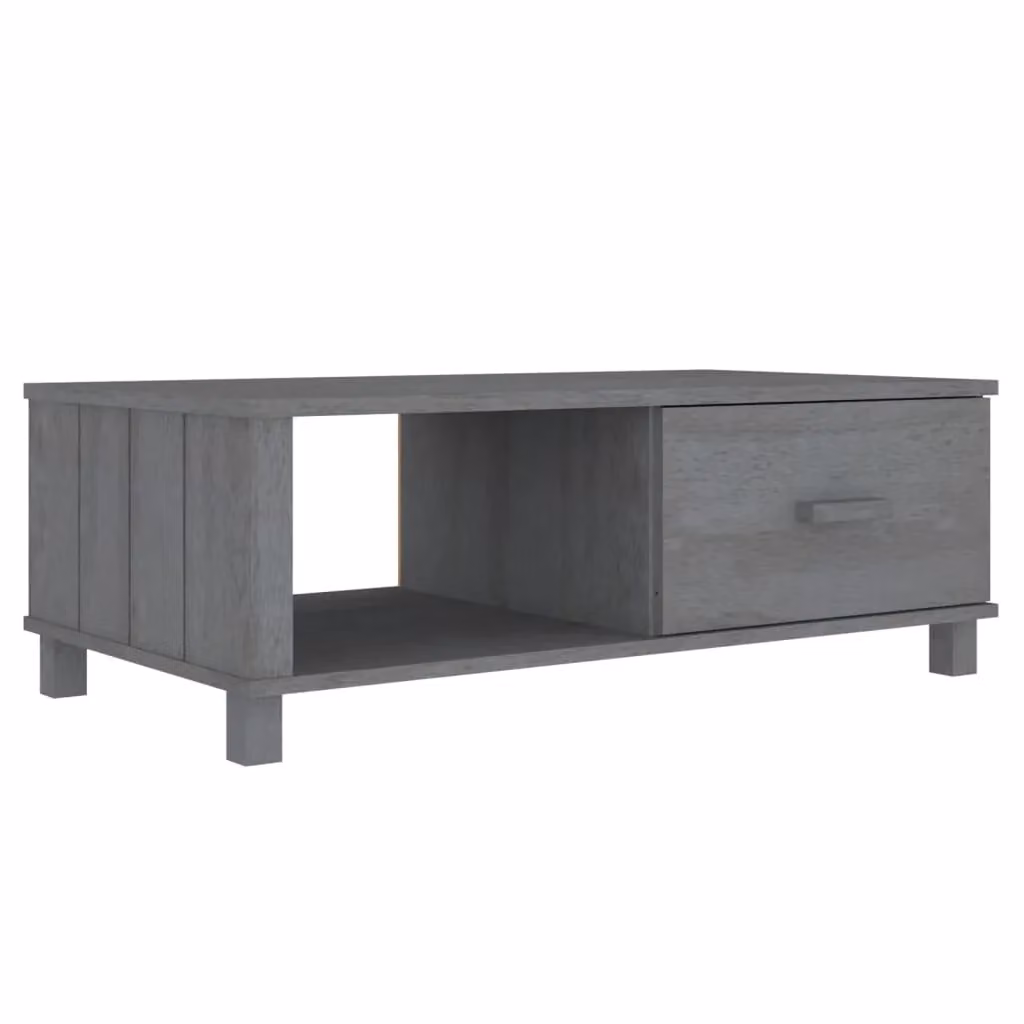 Berkfield Home HAMAR Coffee Table in Dark Grey Solid Pine Wood, W/D/H: 100 x 55 x 35 cm – 2