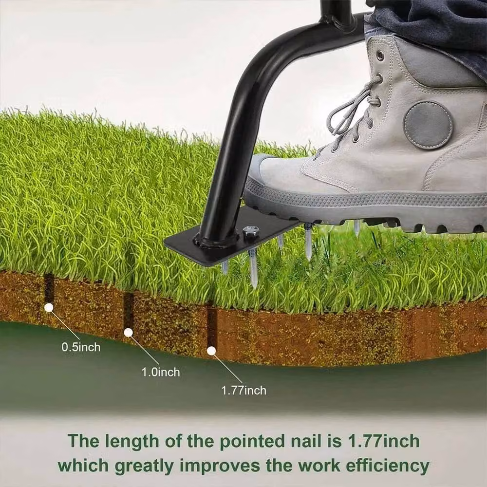 FLAVORA Manual Lawn Aerator in Black – 5