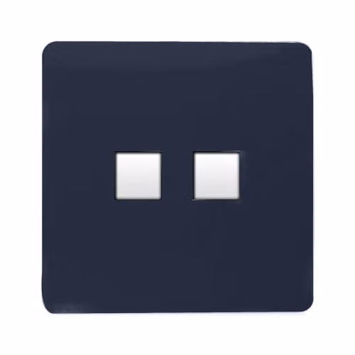 Trendi Switch 2 Gang RJ45 Cat 6 Ethernet and Telephone Secondary Sockets in Navy Blue – 2