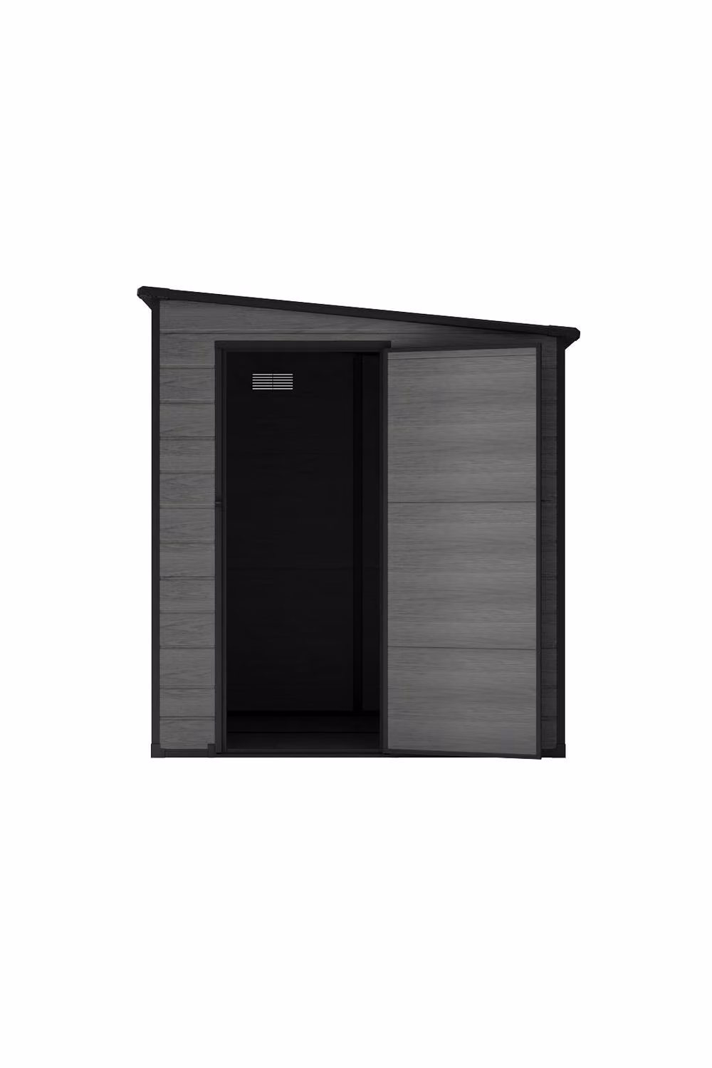 Living and Home Dark Grey Plastic Outdoor Garden Storage Shed with Single Pent Door, W: 182.88 cm, D: 182.88 cm, H: 182.88 cm – 4