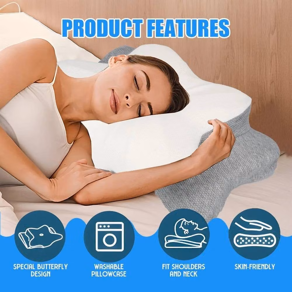 FLAVORA White Butterfly Shape Contoured Soft Pillow for Babies – 2