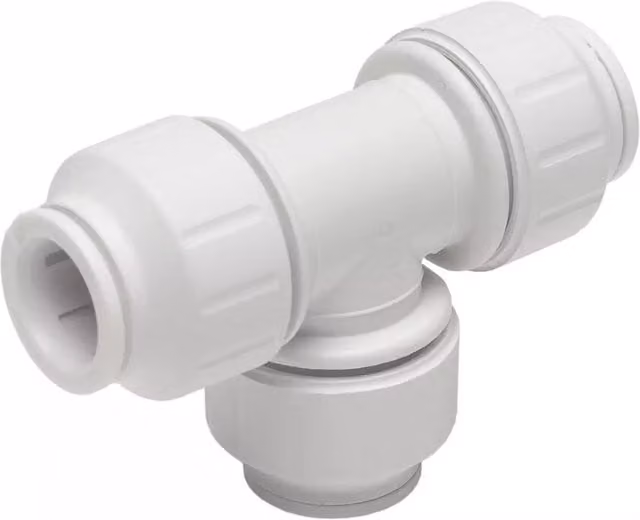 John Guest White Plastic 15mm Equal Tee (Pack of 2)