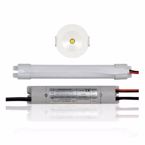 ENERJ 3W LED Non-Maintained Emergency Recessed Downlight, 5500k Daylight White, IP20, White, Pack of 2 – 1