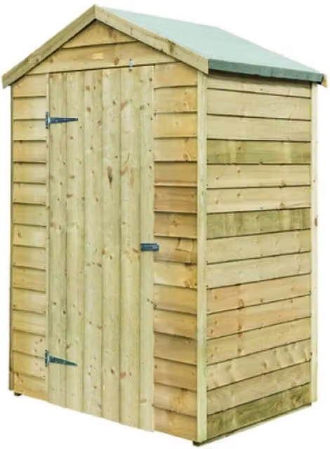 Rowlinson 4x3 Overlap Gable Shed in Brown Wood