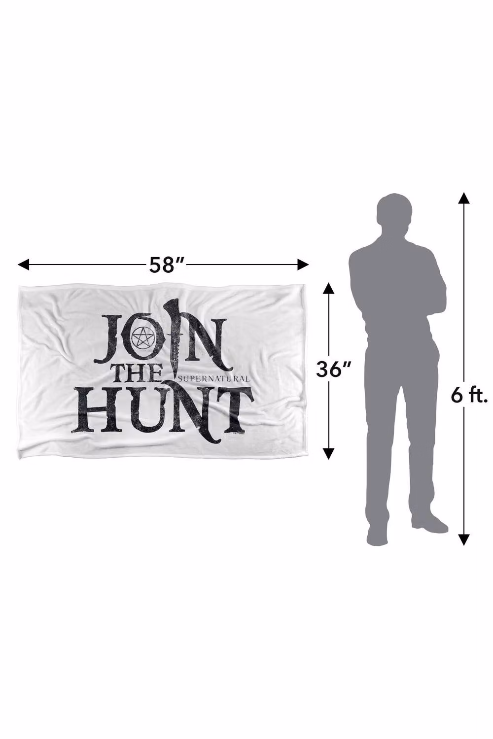 LOGOVISION Supernatural Join The Hunt Logo Super Soft Fleece Throw Blanket, Multicolour, W: 152 cm, D: 127 cm – 3