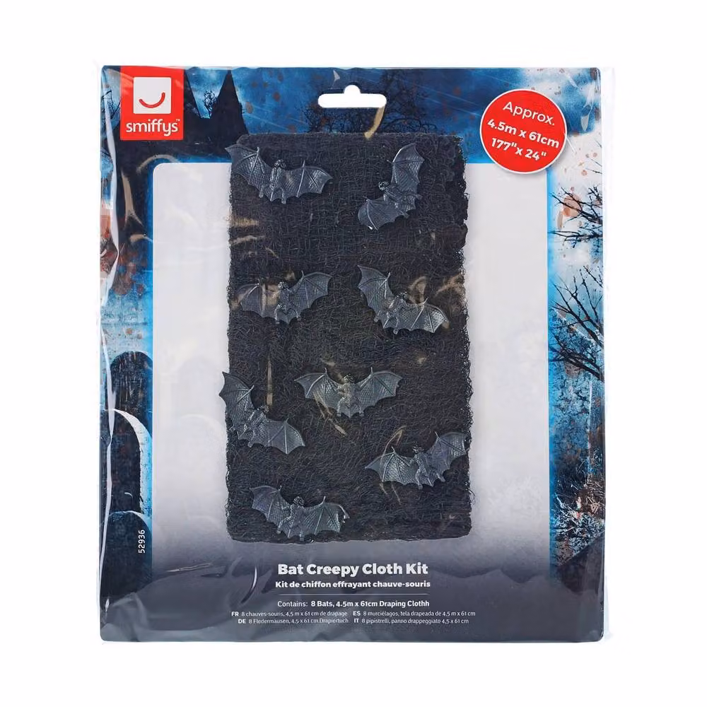 Smiffys Creepy Bat Cloth Set in Black – 3