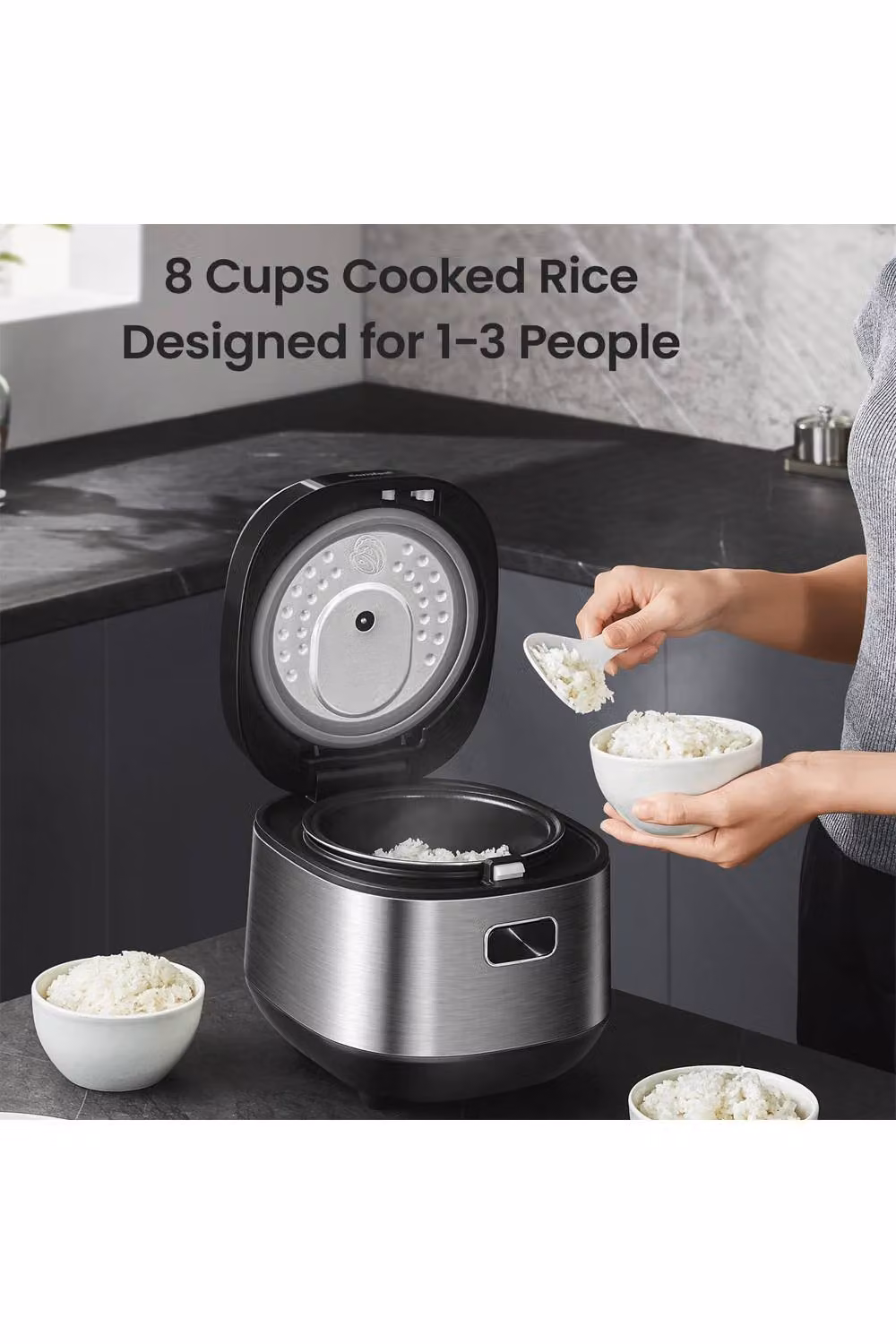 Midea 2L Rice Cooker with 9 Functions, Timer and Keep Warm Feature, Black – 4