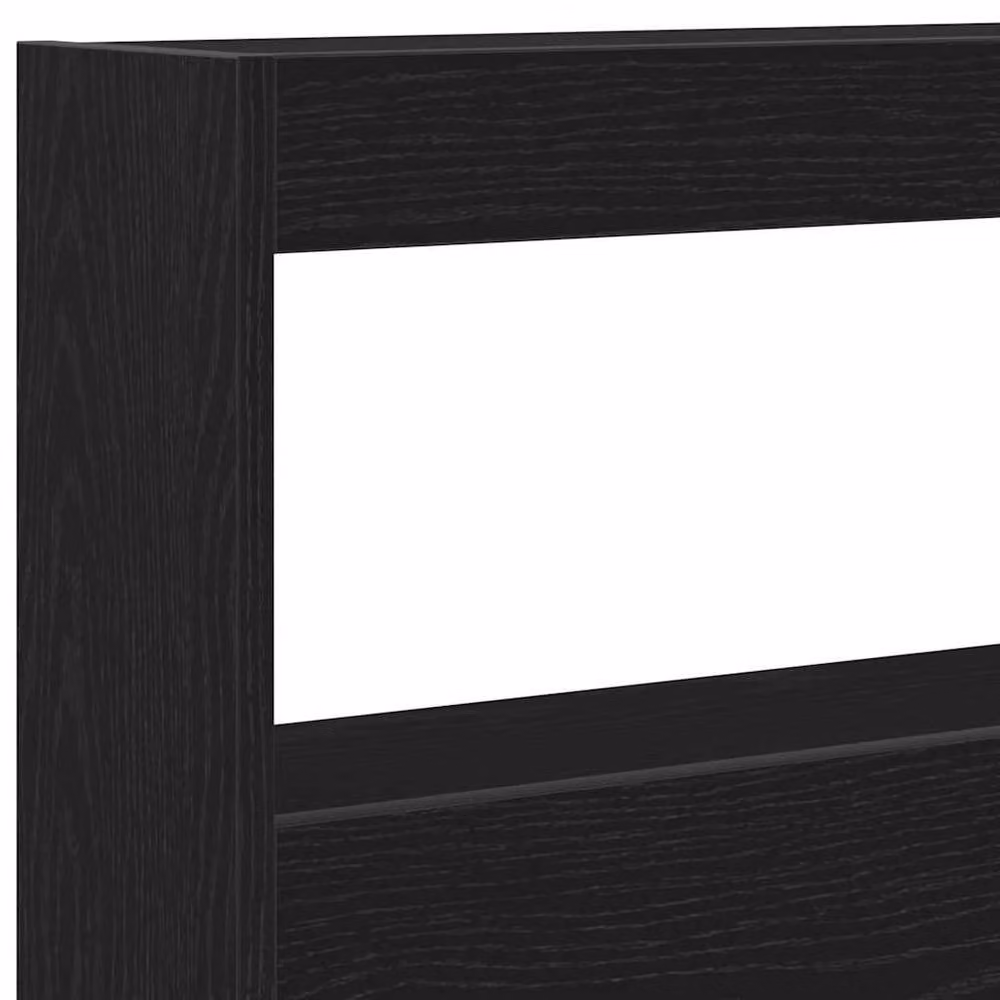Berkfield Home Modern Black Oak Headboard Cabinet with Integrated LED Lighting, W: 160 cm, D: 17 cm, H: 102 cm – 8