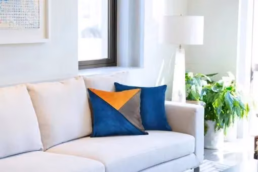 New Edge Blinds Picasso Blue Velvet Square Cushion Cover, W/D/H: 43 x 43 x 43 cm – 2