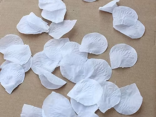 Shatchi White Silk Rose Petal Confetti for Wedding, Anniversary and Mother's Day Table Decorations, 400pcs