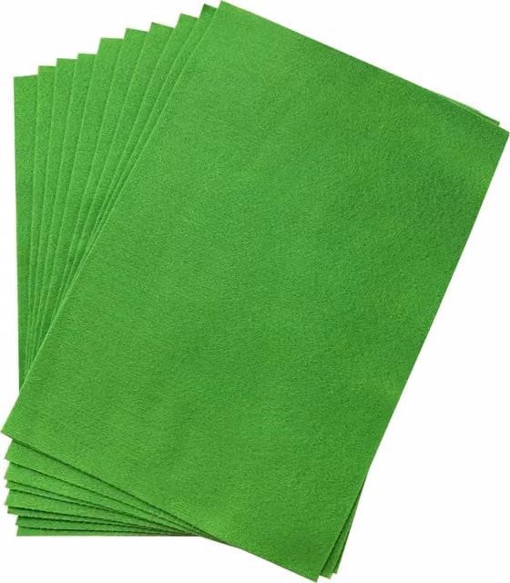 Janrax Pack of 50 A4 Light Green Felt Paper Sheets, 180gsm