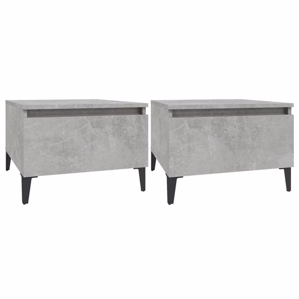 Berkfield Home Set of 2 Concrete Grey Side Tables, W/D/H: 50 x 46 x 35 cm – 2