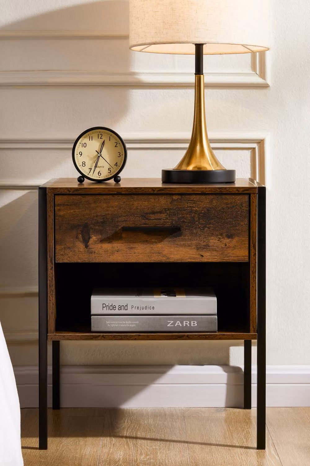 HD Designs Brooklyn 1 Drawer Bedside Cabinet Storage Unit in Dark Brown – 2