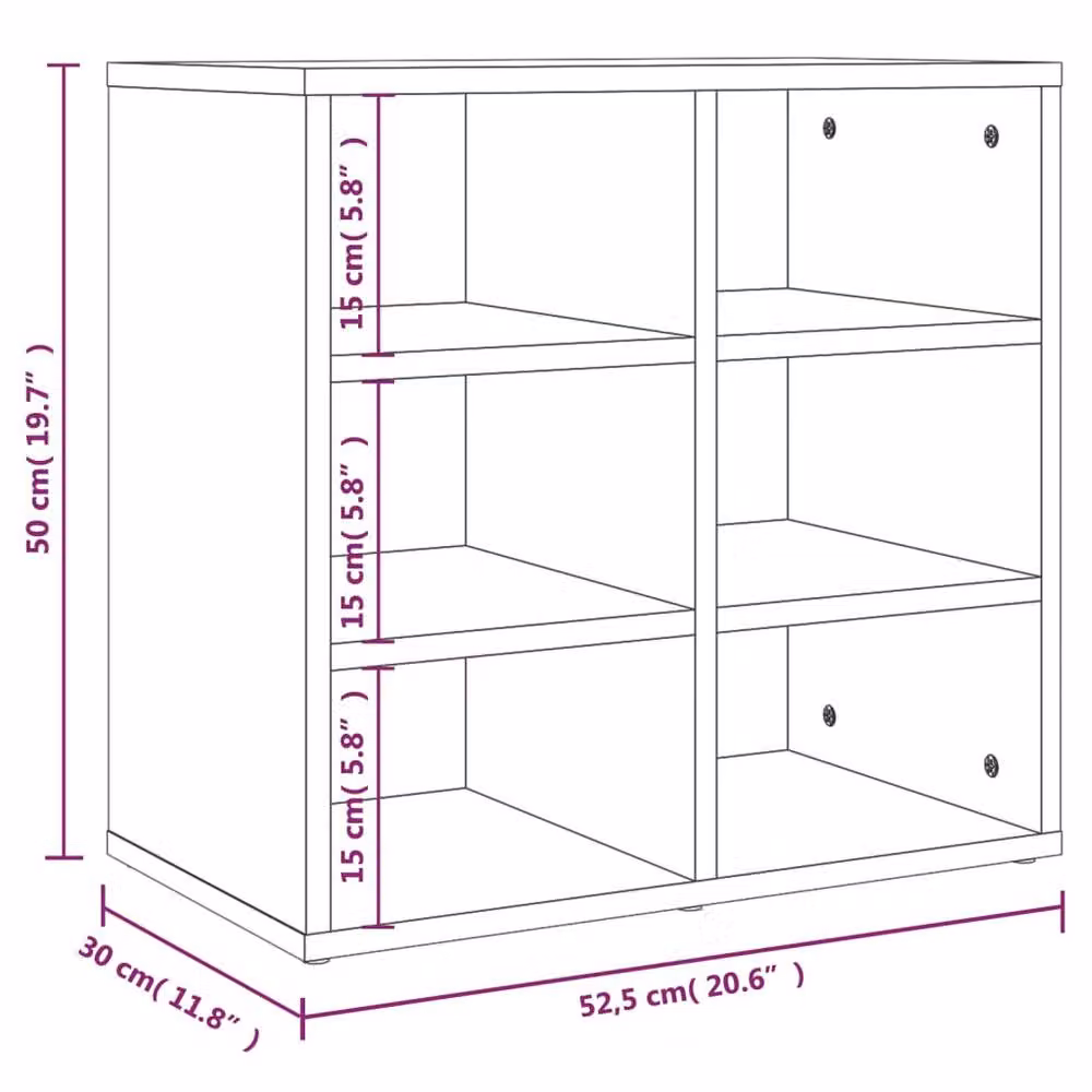 Berkfield Home Sonoma Oak Shoe Cabinet in Light Oak, W/D/H: 52.5 x 30 x 50 cm – 4