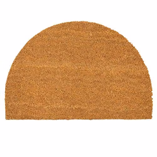 Nicola Spring Half Moon Coir Door Mat, Brown, W: 60 cm, D: 40 cm