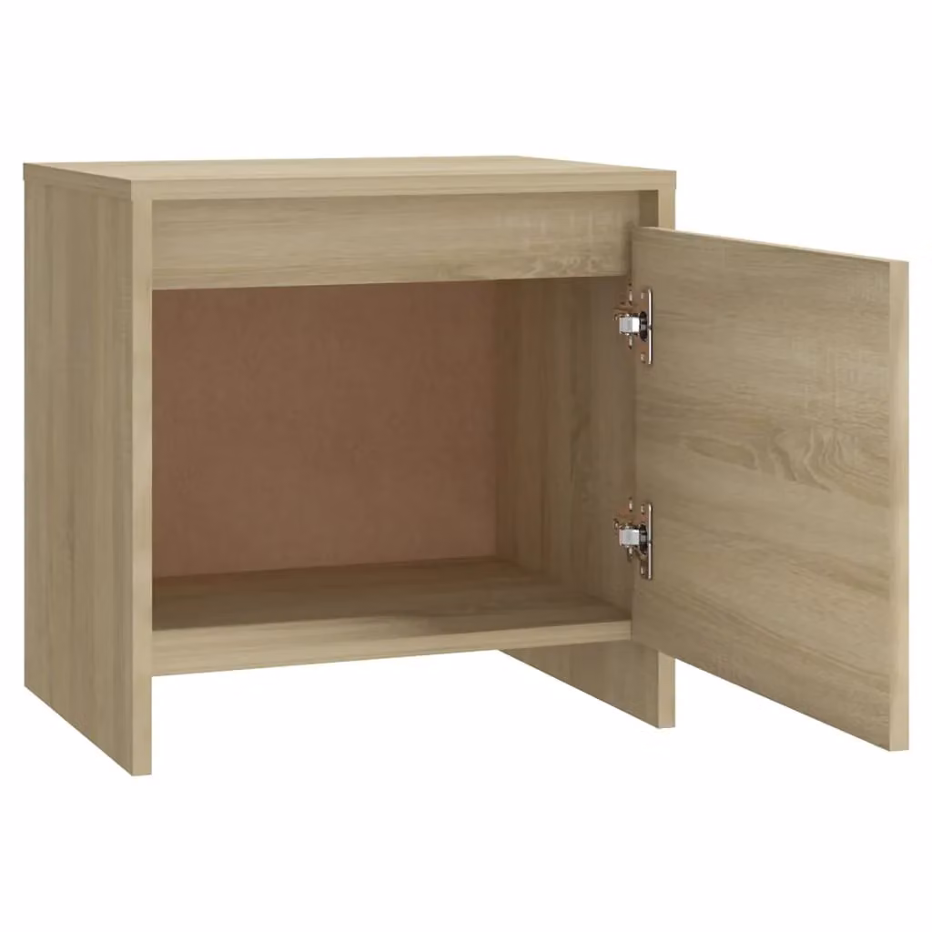 Berkfield Home Sonoma Oak Bedside Cabinet in Beige, W/D/H: 45 x 34 x 44.5 cm – 2