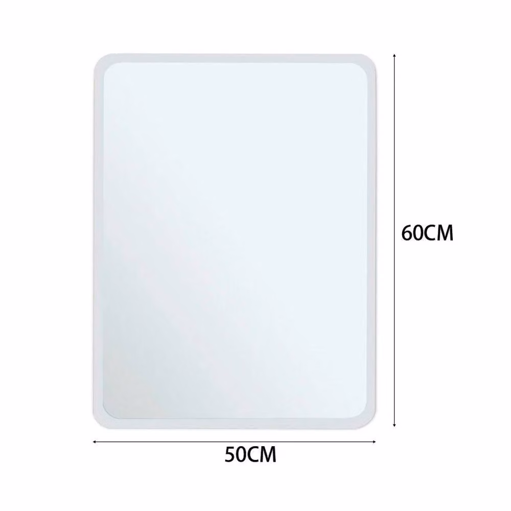 FORGEVIO Modern Rectangular Wall Mounted Plain Bevelled Bathroom Mirror in Silver, W: 50 cm, H: 60 cm – 2