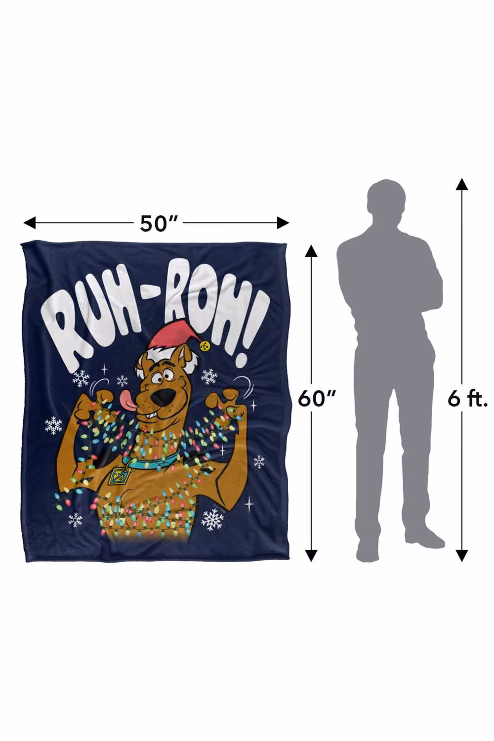 Warner Bros. Scooby Doo Christmas Lights Ruh Roh Silky Touch Super Soft Fleece Throw Blanket, Multicolour, W: 152 cm, D: 127 cm – 8