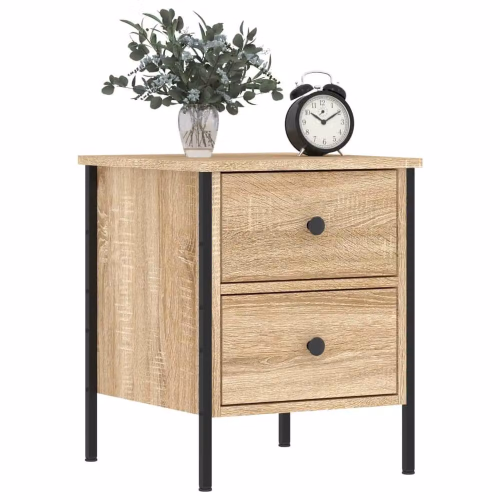 Berkfield Home Sonoma Oak Bedside Cabinet in Light Tan, W/D/H: 40 x 42 x 50 cm – 3