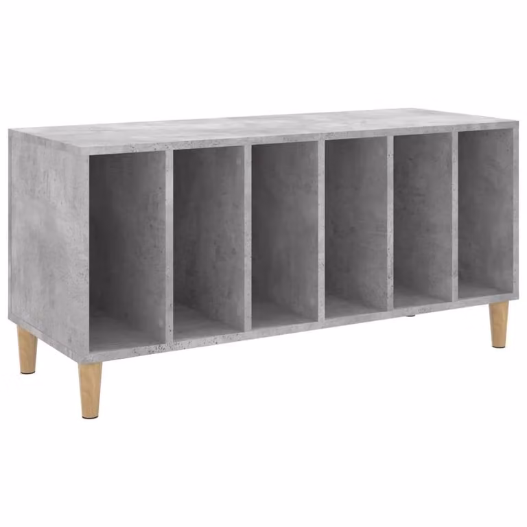 Berkfield Home Record Cabinet in Concrete Grey, W/D/H: 100 x 38 x 48 cm