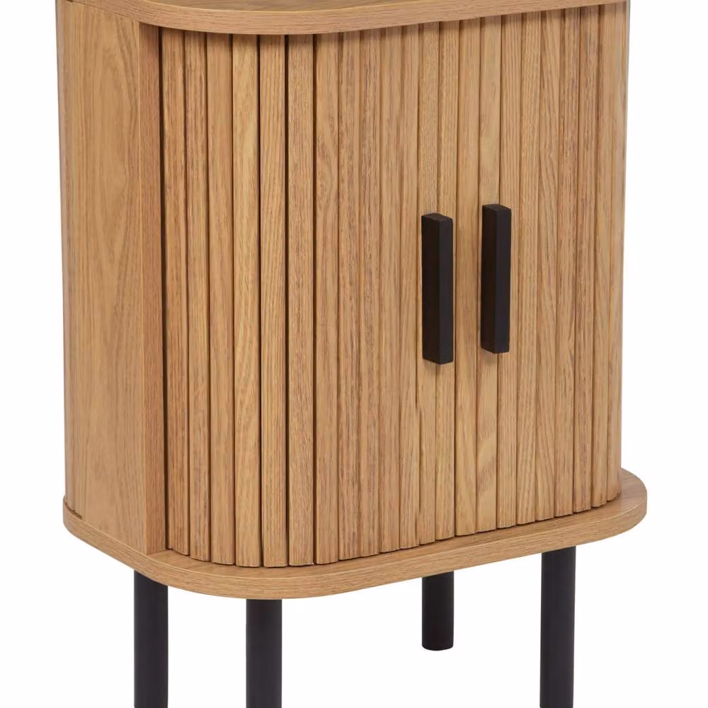 Wyld and Coco Retro Brown Sliding Bedside Cabinet W/D/H: 40 x 30 x 1.0 cm – 2