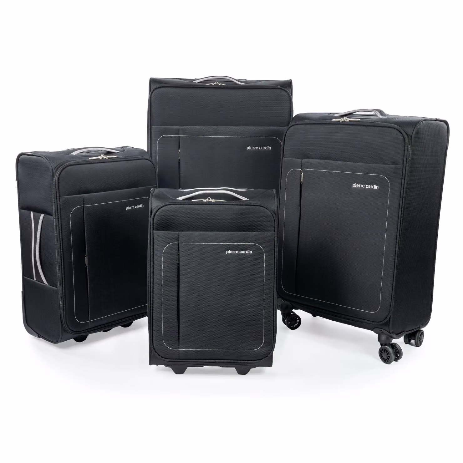 Pierre Cardin Black Soft Shell Lightweight Wheeled Suitcase, Medium Size, H 65.0 cm x W 42.0 cm x D 25.0 cm – 5