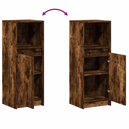 vidaXL Modern Sideboard in Smoked Oak with Integrated LED Lighting, W/D/H: 100 x 34 x 38 cm – 3