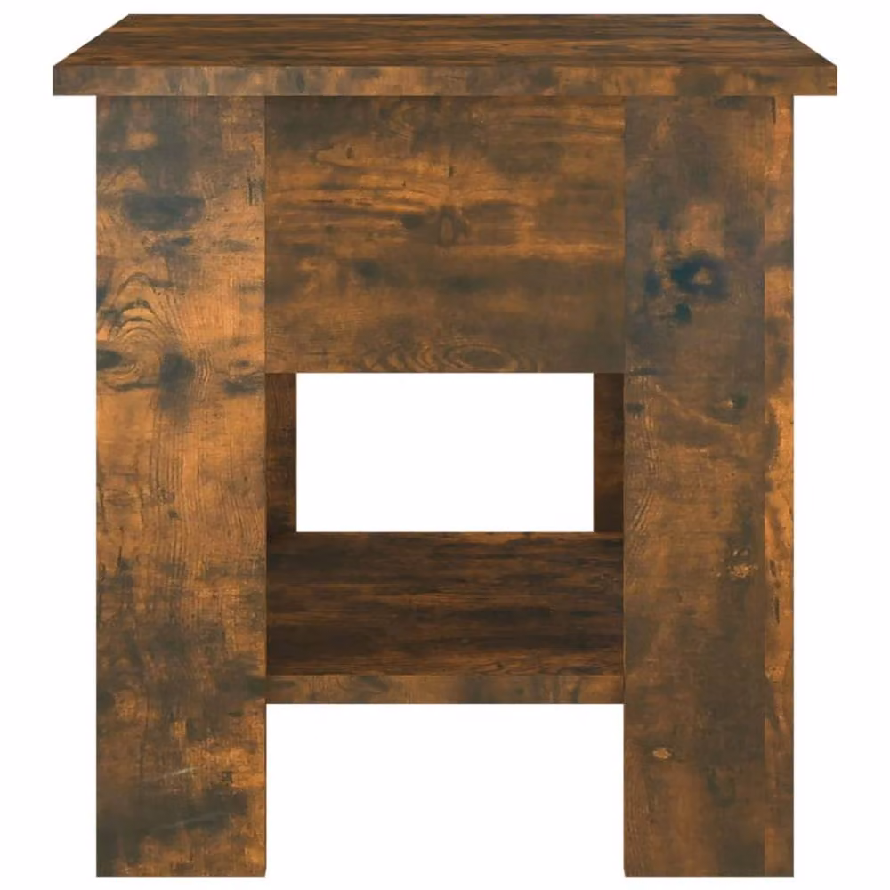 Berkfield Home Smoked Oak Coffee Table in Brown, W/D/H: 40 x 40 x 42 cm – 3