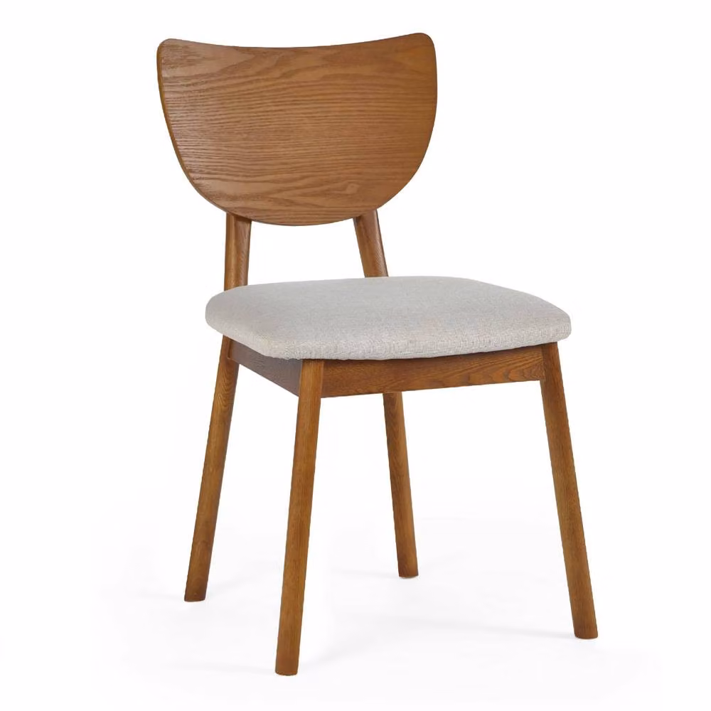 Cheshire Brentwood Retro Dining Chairs, Set of 2, Grey Fabric and Wood – 2